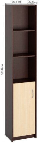 Стеллаж Милана-10 левый венге / дуб молочный