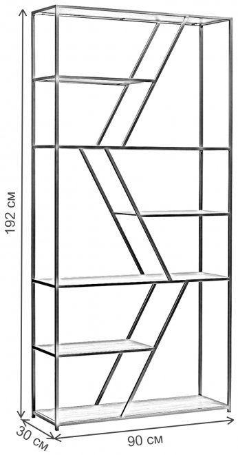 Стеллаж Annet черный / робиния