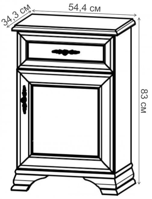 Тумба Kentaki S320-KOM1D1S/P белый