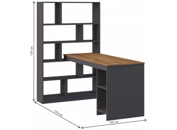 Комплект для кабинета Мальма графит / белый матовый / дуб стирлинг комплектация 1