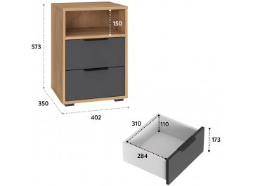 Комплект для кабинета Оптима ОП-111 дуб крафт золотой / графит комплектация 3