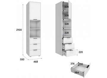 Комплект для кабинета Оптима ОП-112 белый структурный / меренга комплектация 4