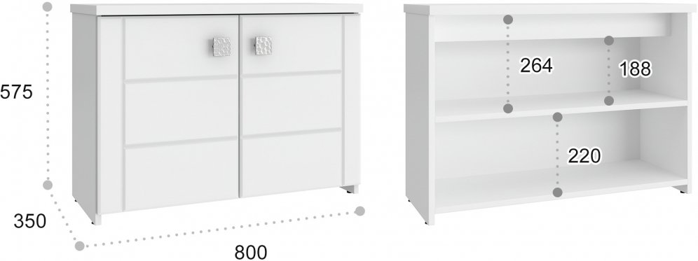 Тумба Изабель ИЗ-57К белое дерево