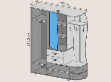 Прихожая Иннэс-1 1,6 правая