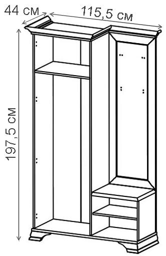 Шкаф с вешалкой Kentaki S320-PPK/110L левый белый