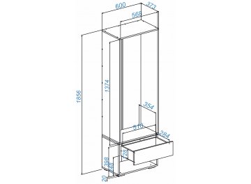 Готовая прихожая Роут 0,6 м