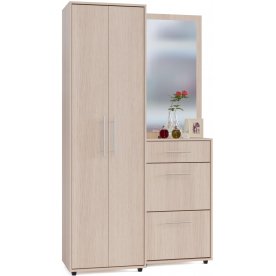 Модульная прихожая ШО-1 + ПЗ-3 + ТП-2 беленый дуб (комплектация 6)