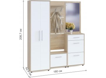 Модульная прихожая ТП-1 + ТП-2 + ПЗ-3 + ВШ-5.1 + ШО-1 (комплектация 4)