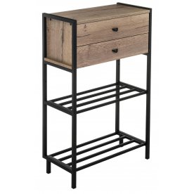 Обувница Диана дуб галифакс / черный матовый