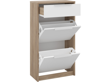 Тумба для обуви Фодик дуб сонома светлый / белая аляска