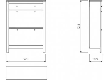 Тумба для обуви Сага 92х122 белая / ясень