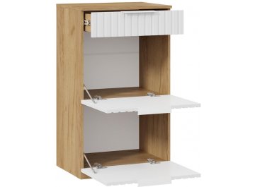 Тумба для обуви Хилтон 550 исполнение2.1 комбинированная дуб крафт золотой / белый матовый