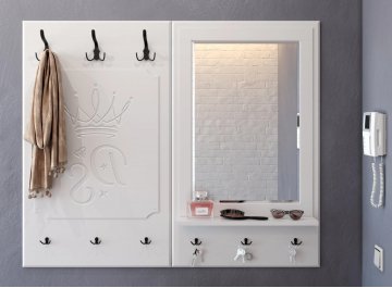 Вешалка настенная Дримстар-004 белое дерево комплектация 1