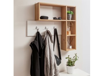 Вешалка настенная Милан лдсп белый дуб / крафт золотой