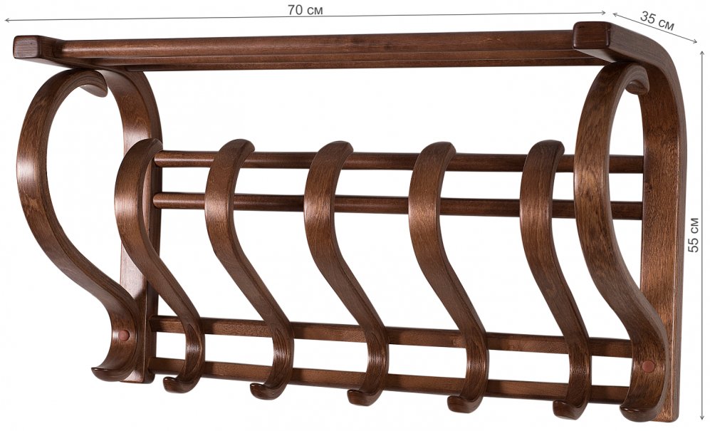 Вешалка настенная В 5Н средне-коричневый