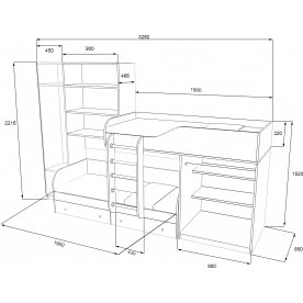 Двухъярусная кровать Лео