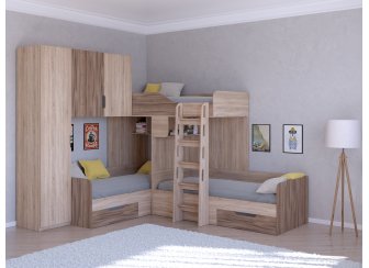 Двухъярусная кровать Трио/1