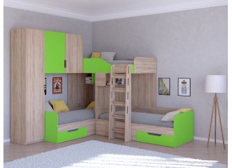 Двухъярусная кровать Трио/1