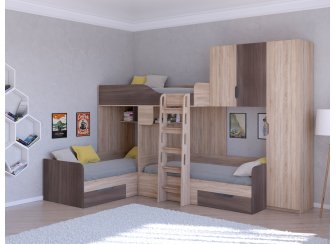 Двухъярусная кровать Трио/2