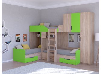 Двухъярусная кровать Трио/2