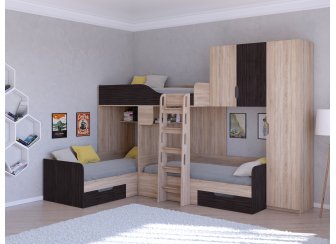 Двухъярусная кровать Трио/2