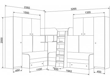 Двухъярусная кровать Трио/3