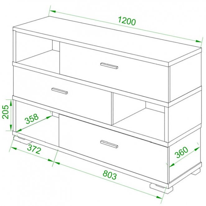 Комод СБ-40/3 В венге