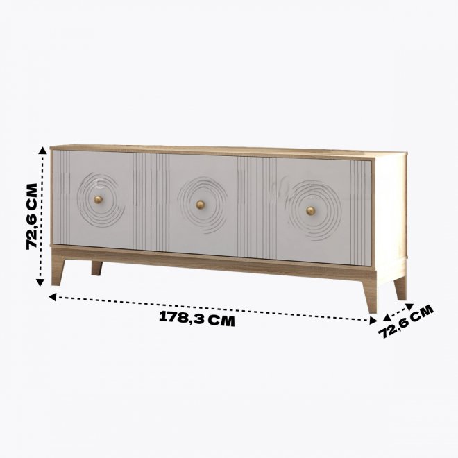 Комод Адриана сонома / белый софт