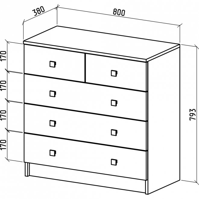 Комод Бостон-10 дуб молочный