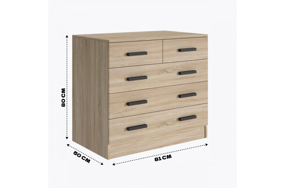Комод Бостон 5 ящиков сонома ЛДСП