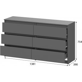 Комод Денвер 6 ящиков