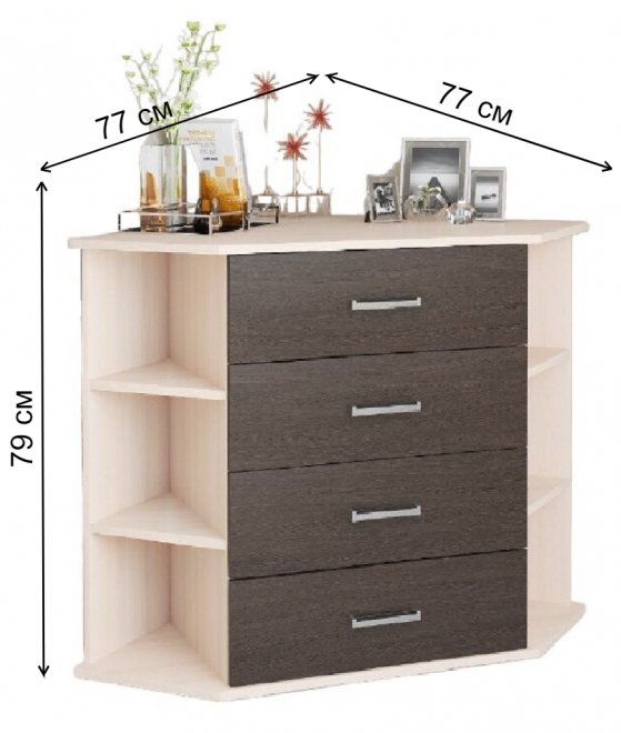 Комод Катрин 7 дуб молочный / венге