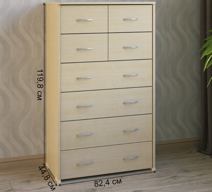 Комод КМ-63 дуб молочный