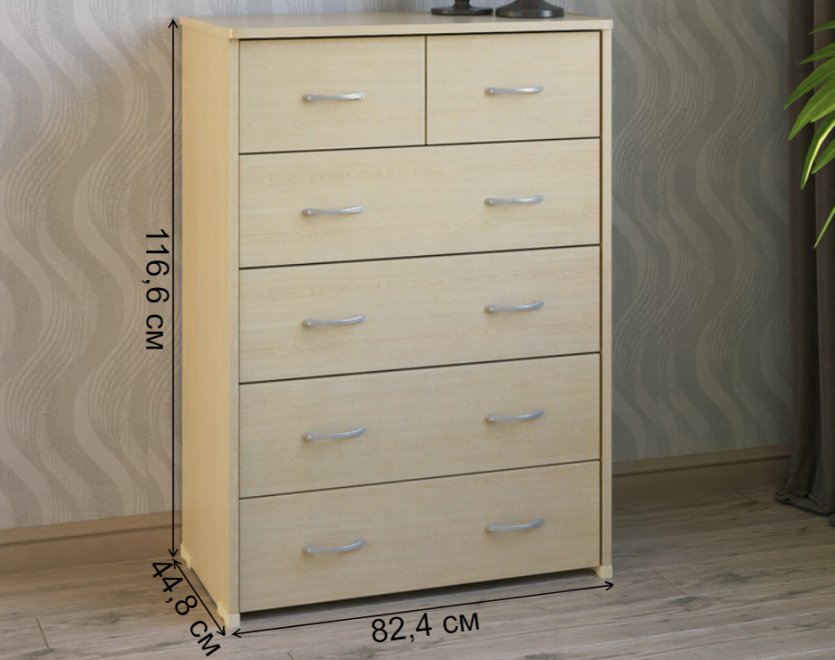 Комод КВ-52 дуб молочный