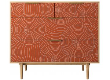 Комод Лайн (Line) красный