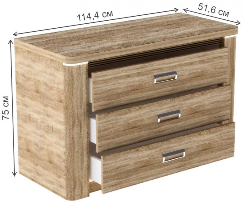 Комод Магнолия малый дуб бардолино