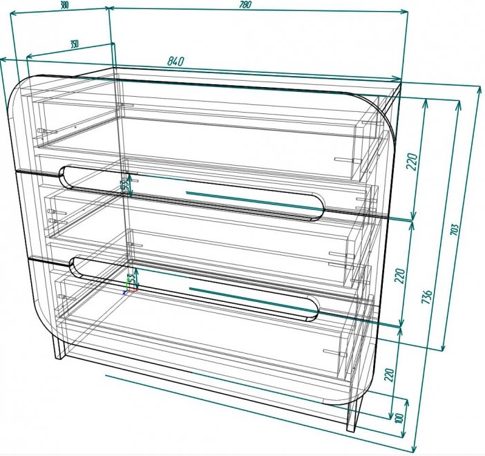 Комод Мебелеф - 40 венге / красный глянец