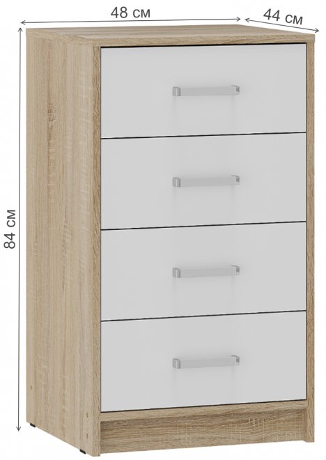 Комод Мия КМ-02 сонома / белый