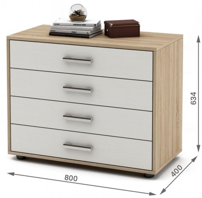 Комод Остин-6 дуб сонома / белый