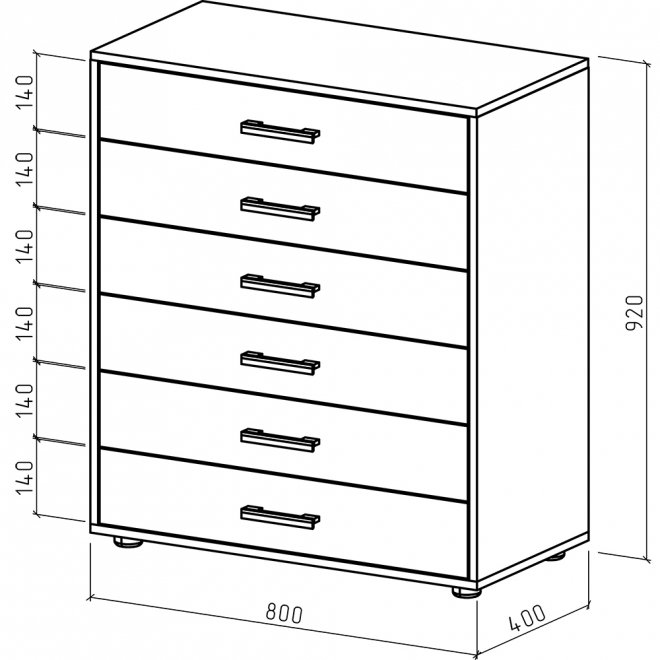 Комод Остин-8 белый