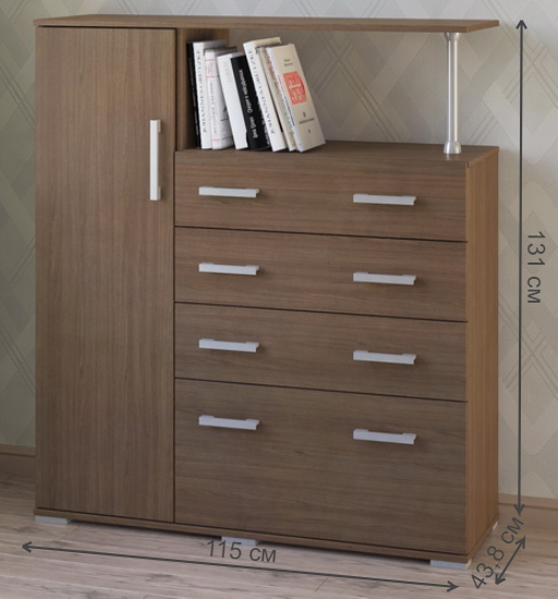 Комод Вента-9 ясень темный левый