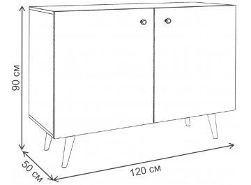 Детский комод Воаб с двумя дверками принт 3 / орех