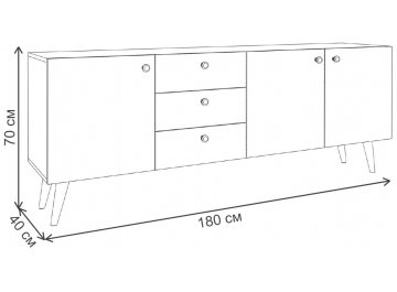 Детский комод Воаб принт 3 / орех