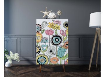 Детский комод Воаб высокий принт 3 / орех