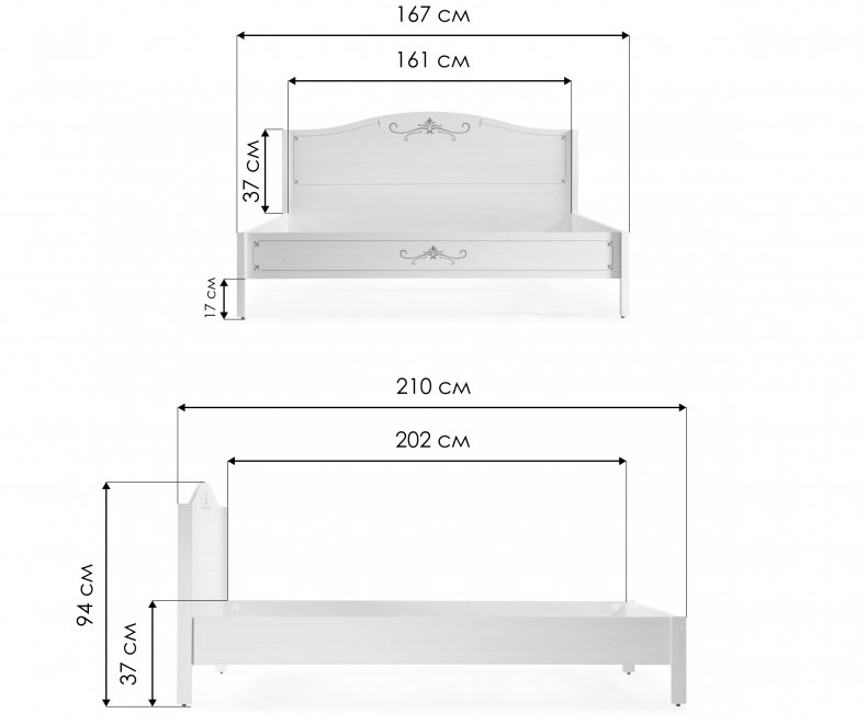 Двуспальная кровать Афродита 05 160х200 см лиственница сибио