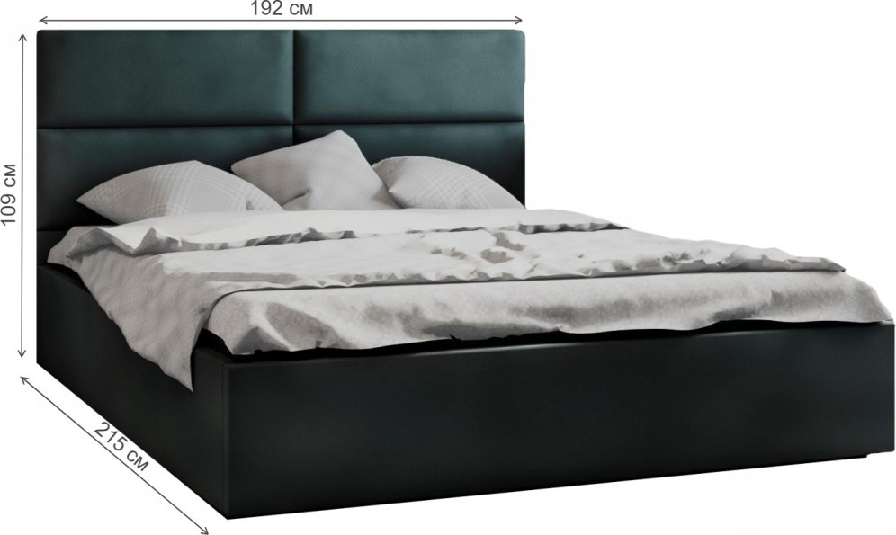 Двуспальная кровать Афродита-4 180x200 с ПМ тёмно-синий велюр velutto 26