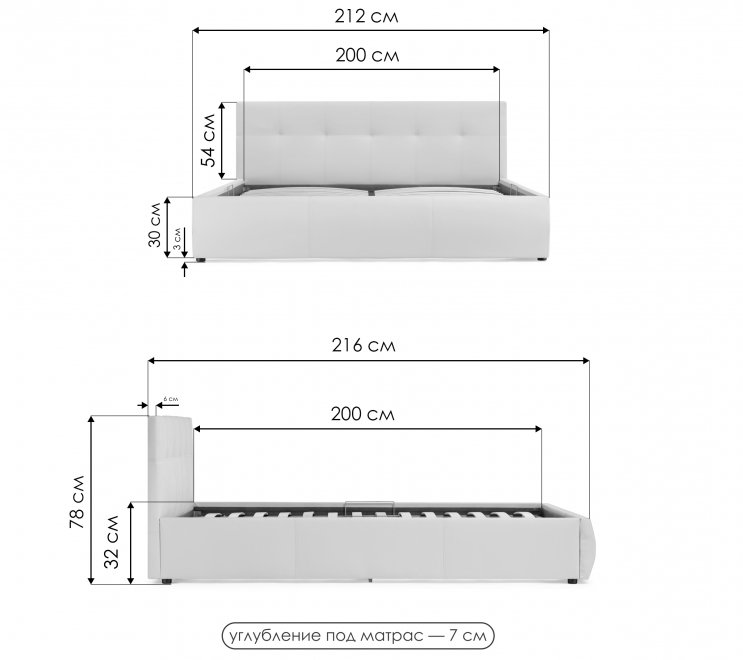 Двуспальная кровать Афродита 200х200 рогожка коричневая