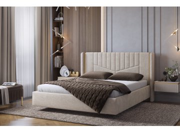 Двуспальная кровать Диор 160x200 см кашемир суфле