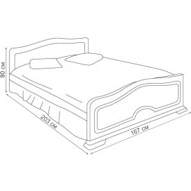 Двуспальная кровать с низким изножьем Кэт-6 160х200 настил бодега / сандал белый