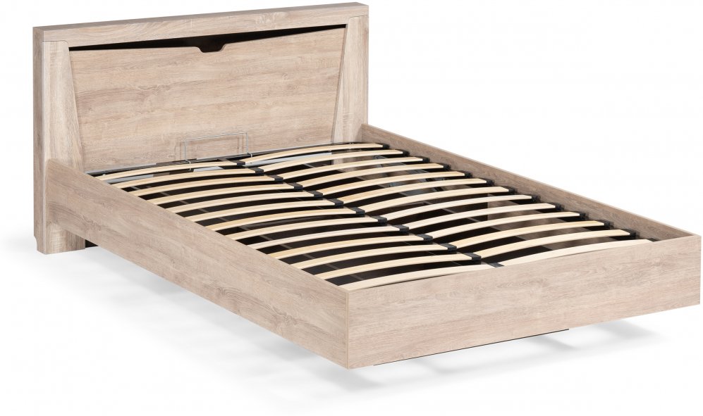 Двуспальная кровать Магантия 160х200 с ПМ парящая дуб баррик